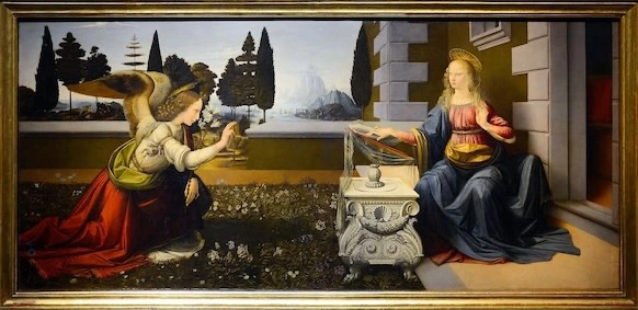 La anunciacion de Leonardo Da Vinci
